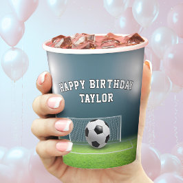 Soccer Field Football Sports Happy Birthday Papieren Bekers