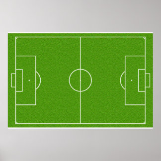 Soccer Field Pattern op Grass Poster