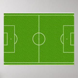 Soccer Field Pattern op Grass Poster