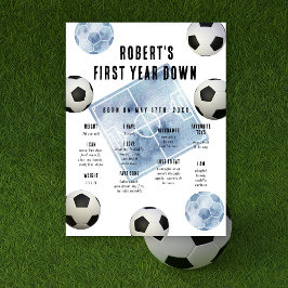 Soccer First Birthday Milestone Birthday Poster