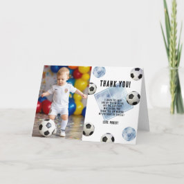 Soccer First Year Down Birthday Thank you Bedankkaart
