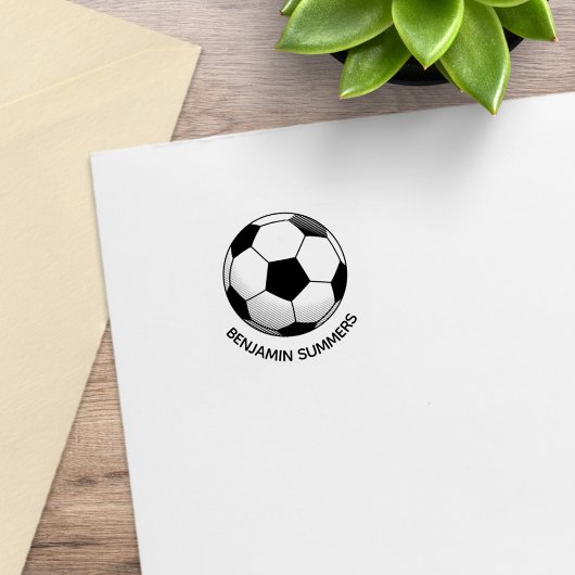 Soccer Football Ball Custom Name 1x1 Rubberstempel