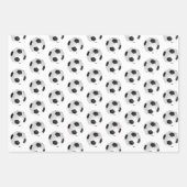Soccer Football Ball Pattern Kinder Name Birthday Inpakpapier Vel (Voorkant 3)
