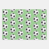 Soccer Football Ball Pattern Kinder Name Birthday Inpakpapier Vel (Voorkant 2)