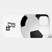 Soccer Football Ball Player Number Monogram Hoesje (Achterkant (horizontaal))
