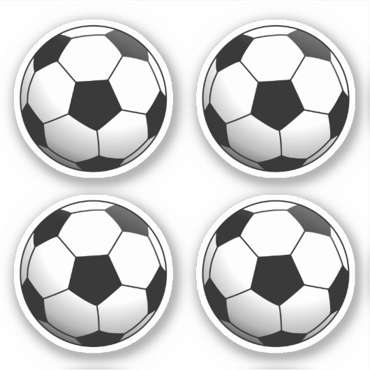 Soccer Football Ball Set van 4 Sticker (Voorkant)