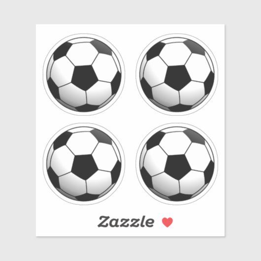 Soccer Football Ball Set van 4 Sticker (Vel)