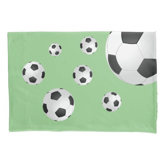 Soccer Football Balls Green Kinder Boy Kussensloop (Voorkant)