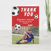 Soccer Football Balls Red Hartelijk dank Bedankkaart (Voorkant)