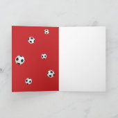Soccer Football Balls Red Hartelijk dank Bedankkaart (Binnen)