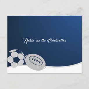 Soccer Football Bar Mitzvah Reception Card Kaart