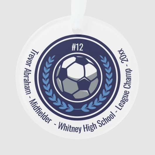 Soccer Football Champion Team Monogram Ornament (voorkant)