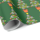 Soccer Football Christmas Tree Cadeaupapier (Rol Hoek)