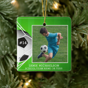 Soccer Football Foto gepersonaliseerd Keramisch Ornament