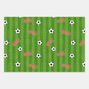 Soccer Football Green Sports Field Inpakpapier Vel
