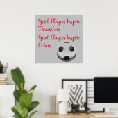 Soccer Football Inspirerend Quote Inspire Player Poster (Thuiskantoor)