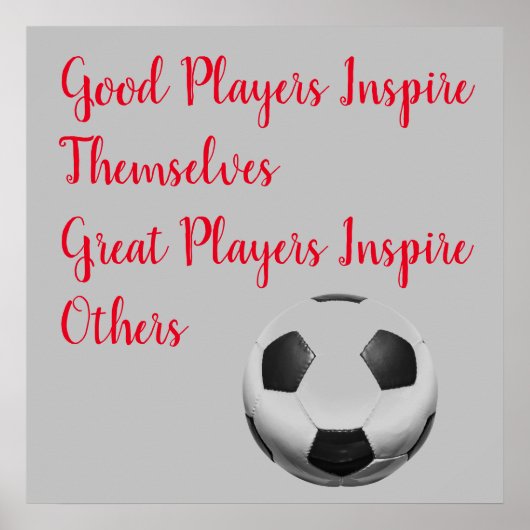 Soccer Football Inspirerend Quote Inspire Player Poster (Voorkant)