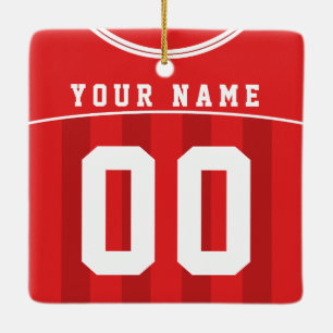 Soccer Football Jersey Name & Number Sjabloon Keramisch Ornament