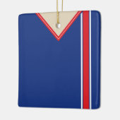 Soccer Football Jersey Sjabloon Ornament, Blue Red Keramisch Ornament (Links)