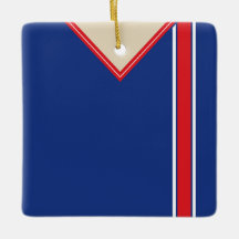 Soccer Football Jersey Sjabloon Ornament, Blue Red