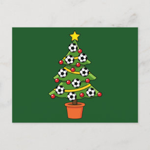 Soccer Football kerstboom Feestdagenkaart