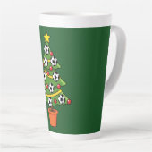 Soccer Football kerstboom Latte Mok (Rechterhoek)