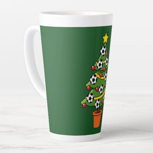 Soccer Football kerstboom Latte Mok (Linkerhoek)