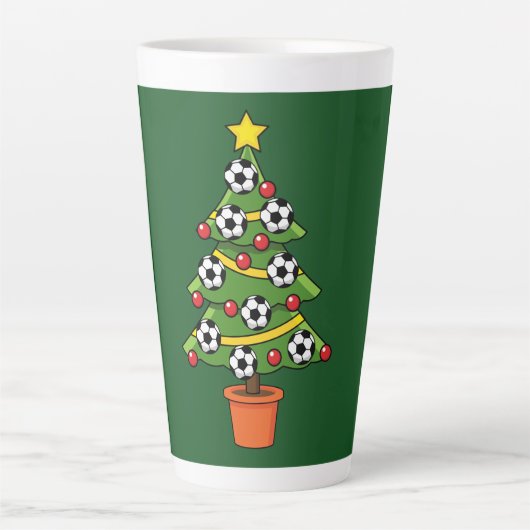 Soccer Football kerstboom Latte Mok (Voorkant)