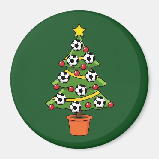 Soccer Football kerstboom Magneet (Voorkant)