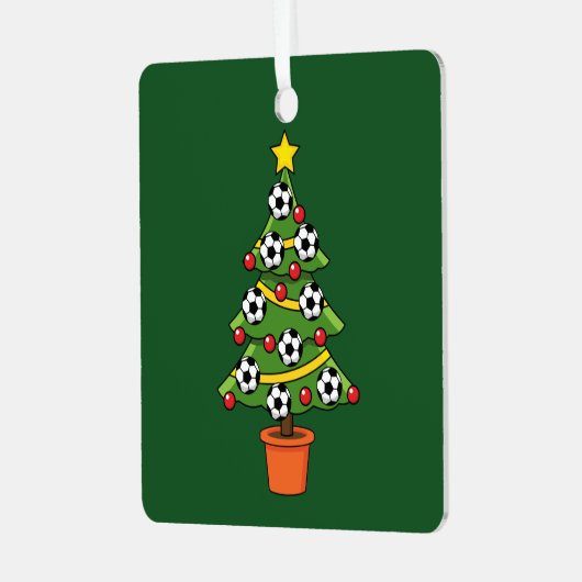 Soccer Football kerstboom Metalen Ornament (Voorkant links)