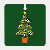 Soccer Football kerstboom Metalen Ornament (Achterkant)