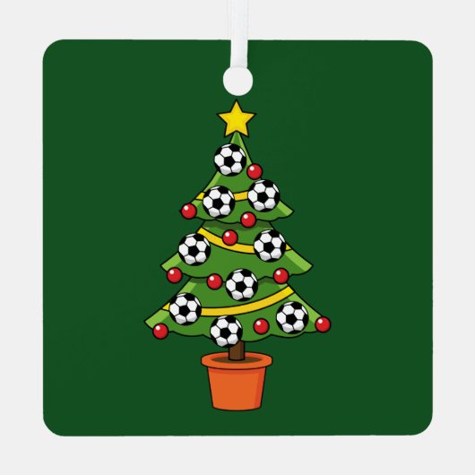 Soccer Football kerstboom Metalen Ornament (Achterkant)