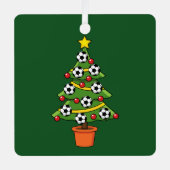 Soccer Football kerstboom Metalen Ornament (Voorkant)