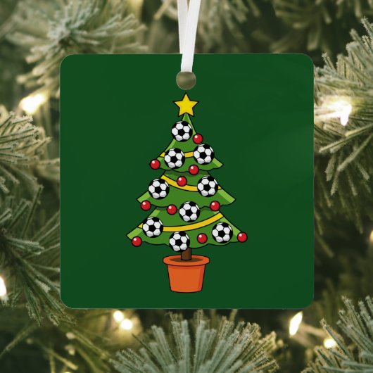 Soccer Football kerstboom Metalen Ornament (Insitu)