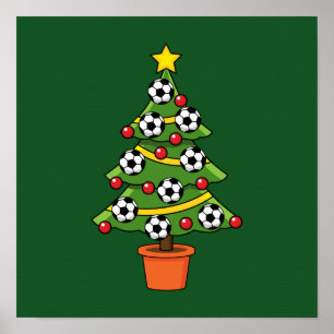 Soccer Football kerstboom Poster