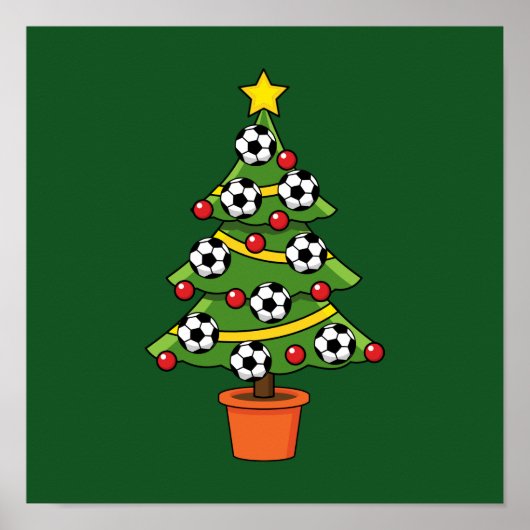Soccer Football kerstboom Poster (Voorkant)
