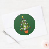 Soccer Football kerstboom Ronde Sticker (Envelop)