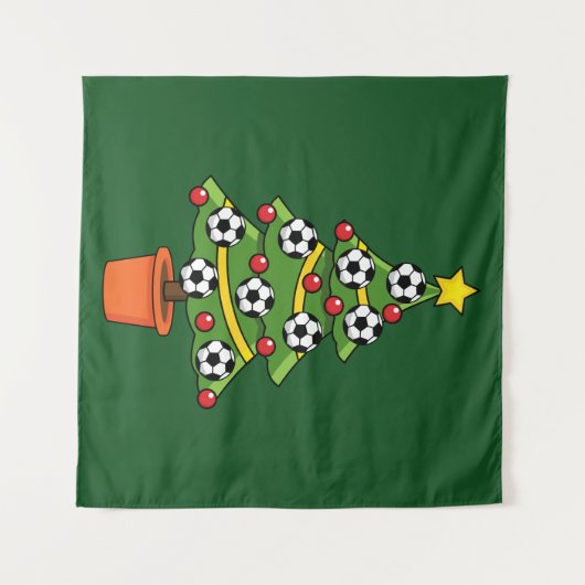 Soccer Football kerstboom Wandkleed (Voorkant (horizontaal))