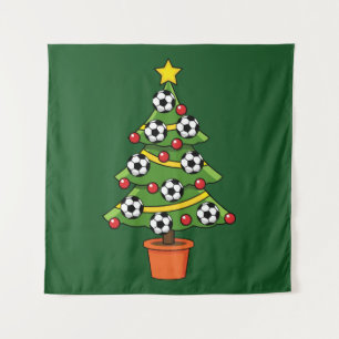 Soccer Football kerstboom Wandkleed