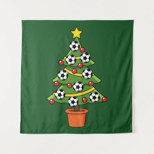 Soccer Football kerstboom Wandkleed (Voorkant)
