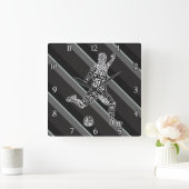 Soccer Football Languages-klok Vierkante Klok (Huis)