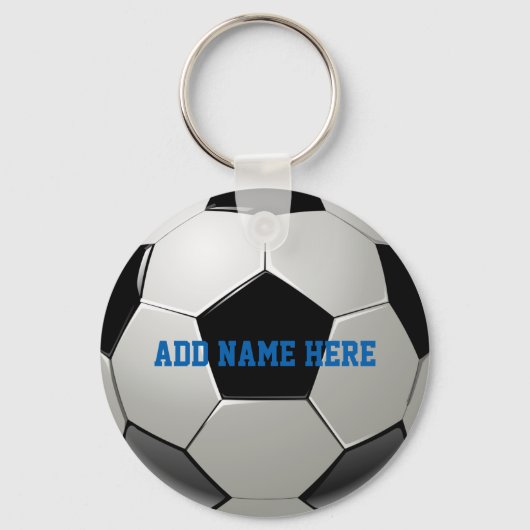 Soccer Football Name Gepersonaliseerd Sleutelhanger (Voorkant)