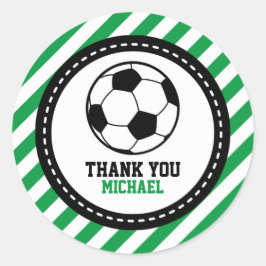 Soccer Football Party Dank je wel voor tags Ronde Sticker