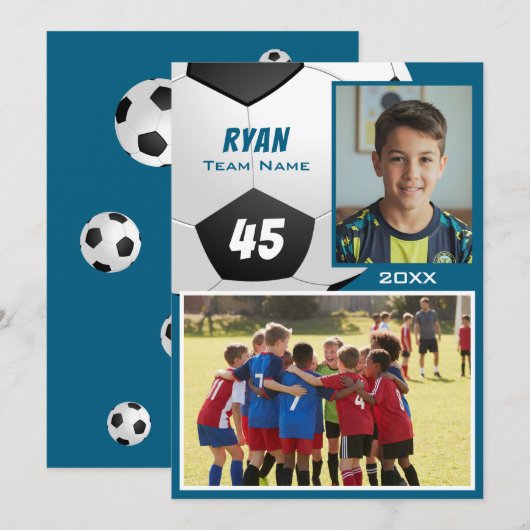 Soccer Football Player 2 Photo Memory Mate (Voorkant / Achterkant)