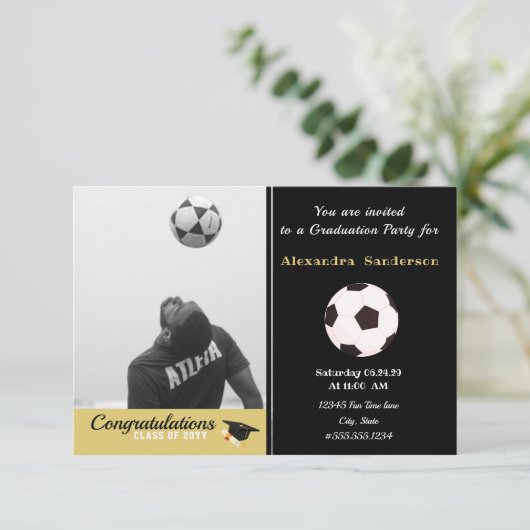 Soccer Football player afstuderen Foto party (Staand voorkant)