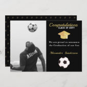 Soccer Football player afstuderen Foto party Aankondiging (Voorkant / Achterkant)