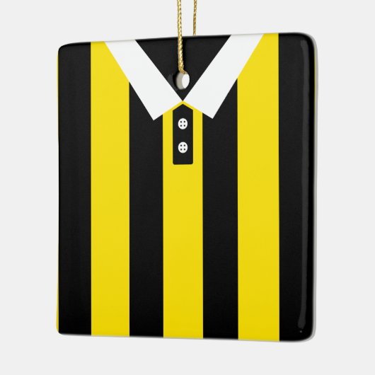 Soccer Football Rugby Jersey Name Number Sjabloon Keramisch Ornament (Links)