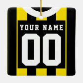 Soccer Football Rugby Jersey Name Number Sjabloon Keramisch Ornament (Achterkant)