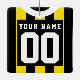 Soccer Football Rugby Jersey Name Number Sjabloon Keramisch Ornament