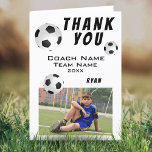 Soccer Football Sports Dank u Coach Kaart<br><div class="desc">De Sportsport van het Football van de Voetbal Dank u de Kaart van de Coach. Voetbal bedankt je buskaart met foto, dank je tekst, coach name, teamnaam, jaar, jouw naam en voetbal. De kaart bevat meer voetballen. Foto: kaart - voeg je foto toe aan de sjabloon. Pas de kaart aan...</div>